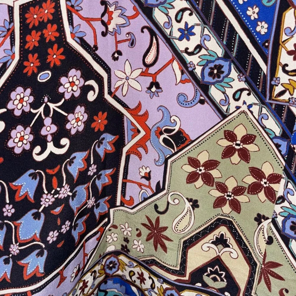 Johnny Was Womens Size L Multicolor Boho Round Kimono Sleeve Silk Caftan Blouse - Picture 8 of 11